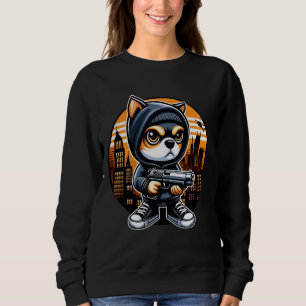 Sudadera Thug Chihuahua Perro Con Gangster De Pistola Chihu