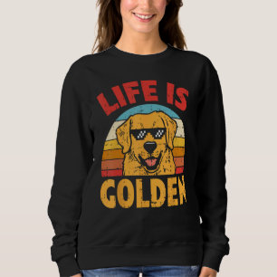 Sudadera Thug Glasses Life Is Golden Retriever Dog Lover Ow