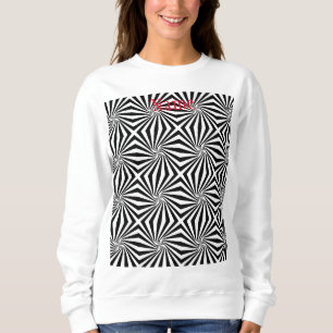 Sudadera Thunder_Cove de patrón de radiación blanco negro