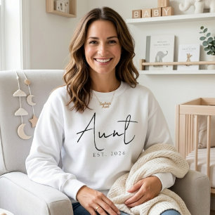 Sudadera Tía Acogedora EST Año Diseño De Letra Elegante De