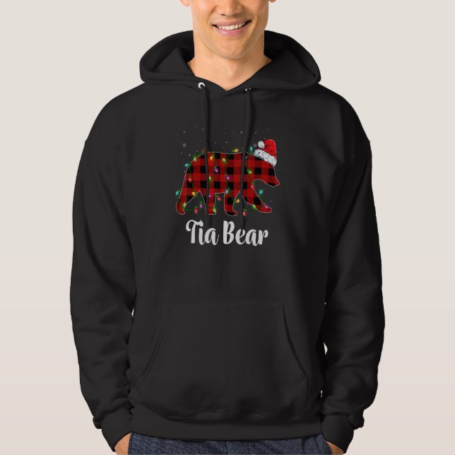 Sudadera Tia Bear Buffalo Red Plaid Matching Family Christm (Anverso)