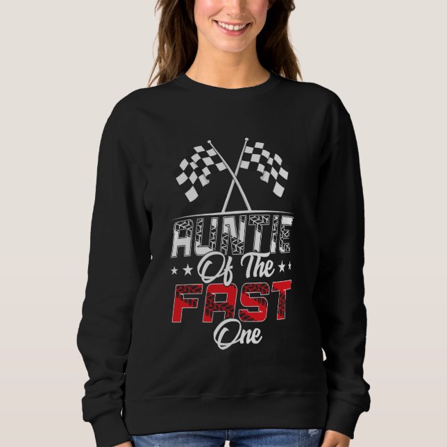 Sudadera Tía De La Rápida Carreras De Primer Cumpleaños F (Anverso)