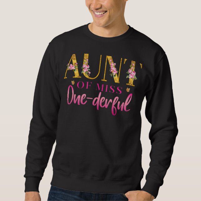 Sudadera Tía De Miss One Derful Primer Fiesta De Cumpleaños (Anverso)