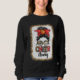 Sudadera Tía de porristas con coleta despeinada y leopardo 