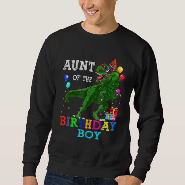 Sudadera Tía Del Niño De Cumpleaños Rex Rawr Dinosaur Birth (Anverso)
