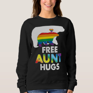 Sudadera Tía gratis abraza oso arco iris Lgbt Orgullo Gay L
