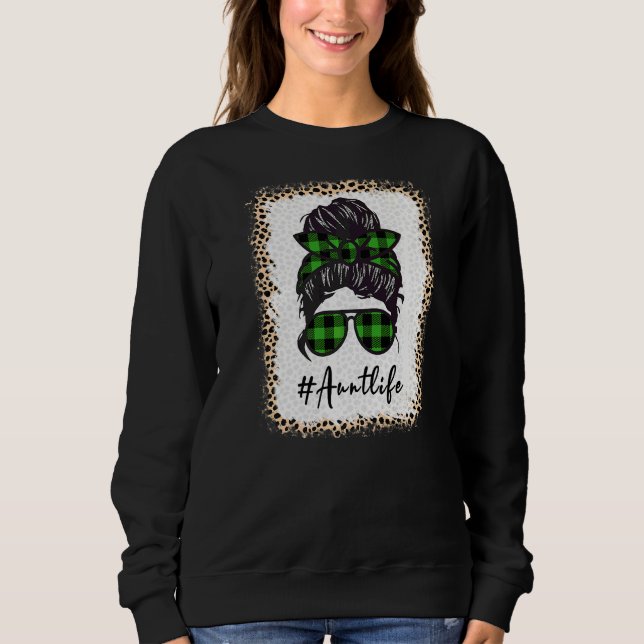 Sudadera Tía Life Bleached Auntlife Leopard Messy Bun Moth (Anverso)