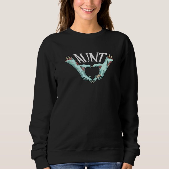Sudadera Tía Mano de Zombie Corazón Disfraz de Halloween Fa (Anverso)
