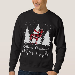 Sudadera Tía Reno Rojo a Cuadros Navidad Coincidente Fa