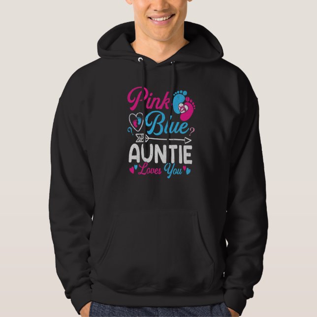 Sudadera Tía Rosa O Azul Te Ama El Gracioso Género Del Bebé (Anverso)