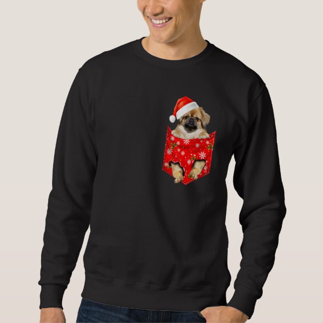 Sudadera Tibetan spaniel Christmas Pocket for Tibet dog (Anverso)