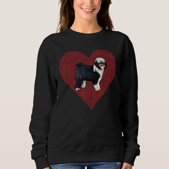 Sudadera Tibetano Terrier Día de San Valentín Perro Amor Fi (Anverso)