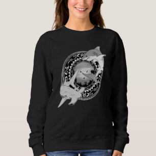 Sudadera Tiburón Blanco Tiburón Martillo Estilo Hawaiano