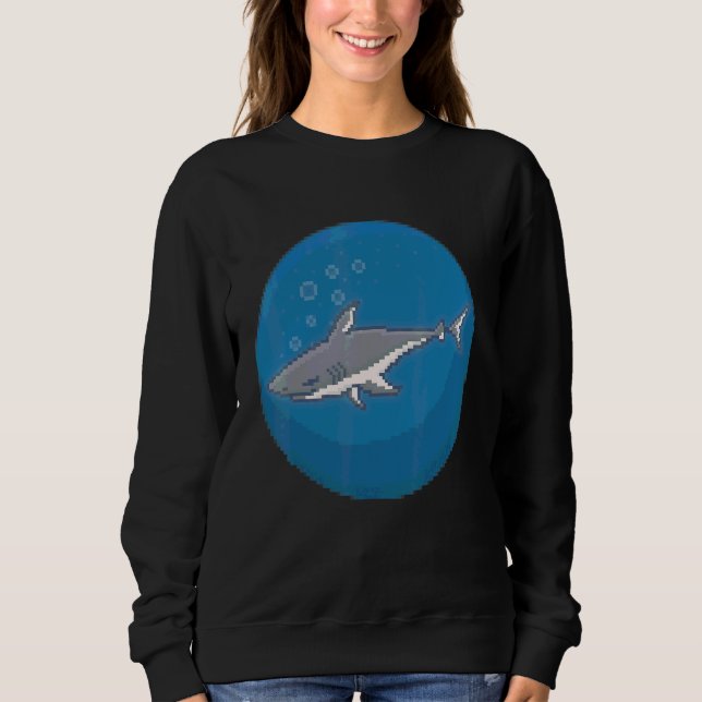 Sudadera Tiburón de píxeles submarino (Anverso)