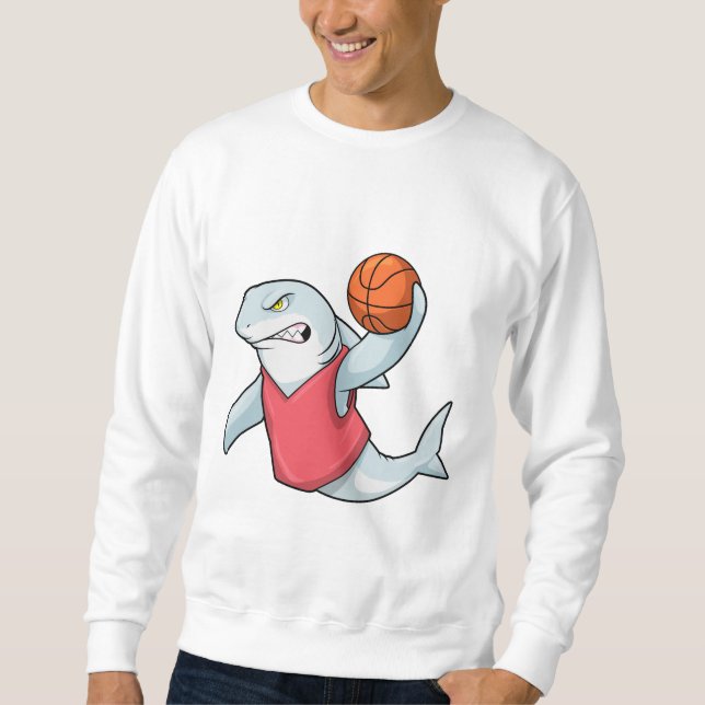 Sudadera Tiburón en deportes con baloncesto (Anverso)