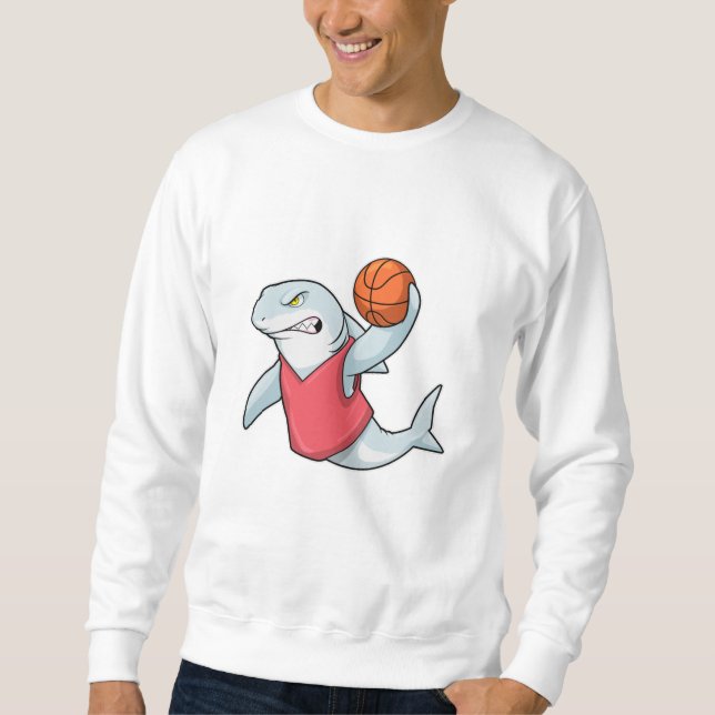 Sudadera Tiburón en deportes con baloncesto (Anverso)