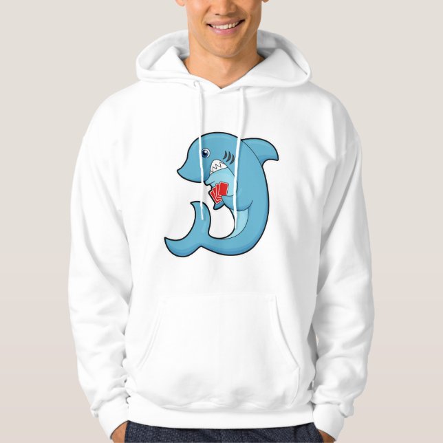 Sudadera Tiburón en Poker con tarjetas de póker (Anverso)