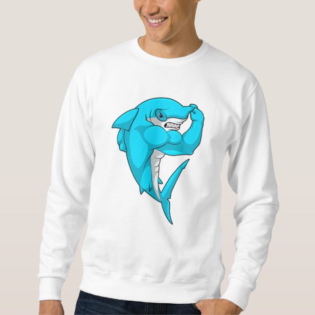Sudadera Tiburón martillo como culturista en Bodybuilding (Anverso)