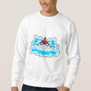 Sudadera Tiburón nadando con gafas nadando