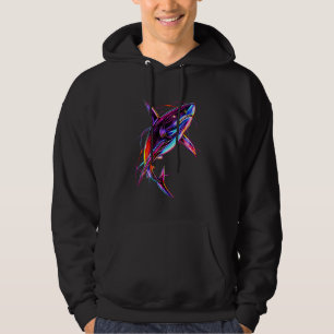 Sudadera Tiburón Neon Vibrante Océano Digital Moderno