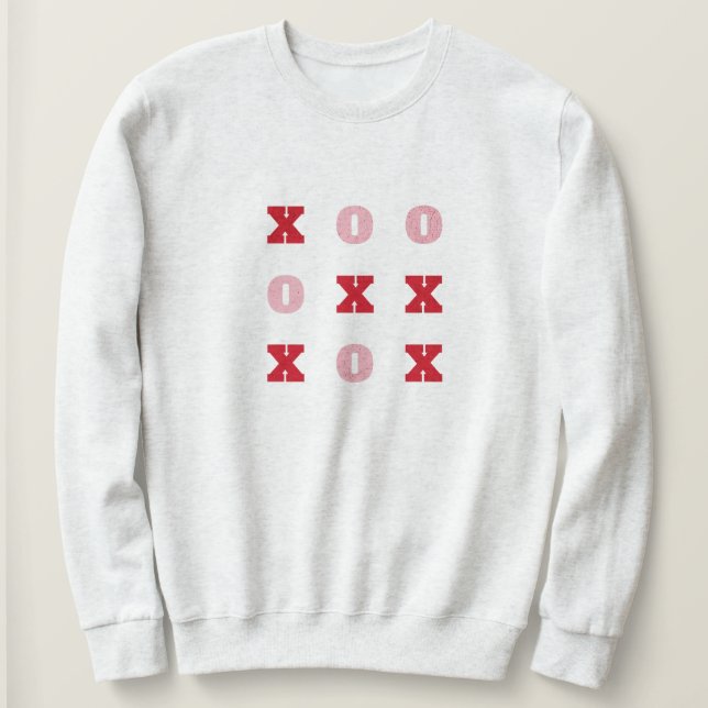 Sudadera Tic-Tac-Toe Abrazos y besos San Valentín (Anverso del diseño)