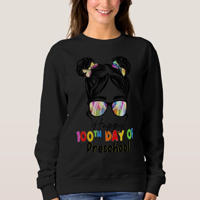 Sudadera Tie Dye 100° Día de estudiantes de preescolar deso (Anverso)