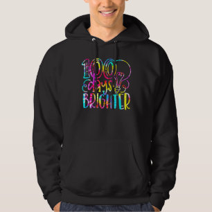 Sudadera Tie Dye 100 Días Más Brillante Estudiante Feliz 10