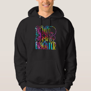 Sudadera Tie Dye 100 Días Más Brillante Estudiante Feliz 10
