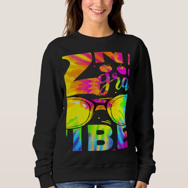Sudadera Tie Dye 2nd Grade Vibes Teacher First Day Of Back  (Anverso)