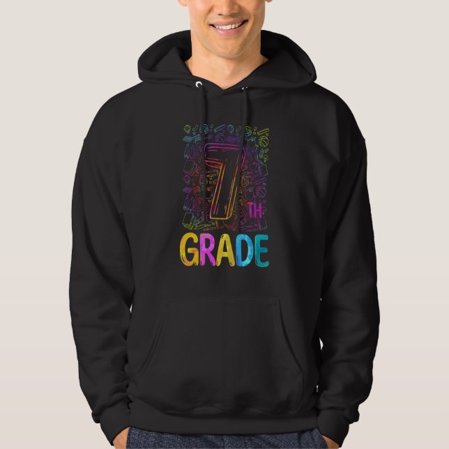 Sudadera Tie Dye 7th Grade Seventh Grade Teacher Back To Sc (Anverso)