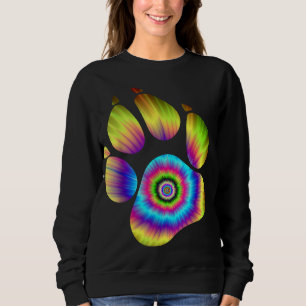 Sudadera Tie Dye Animal Cat Perro Paw Print for Pet Lover