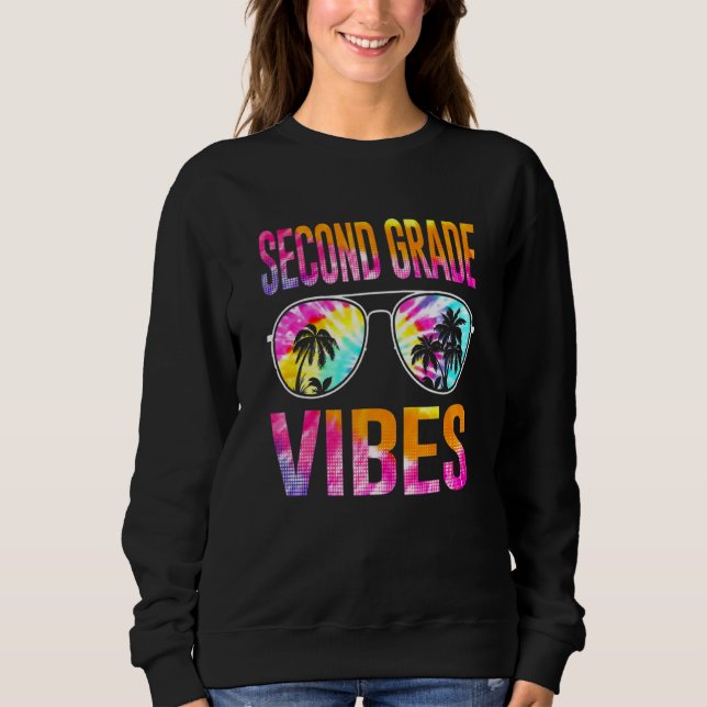 Sudadera Tie Dye Back To School Second Grado Vibes First Da (Anverso)