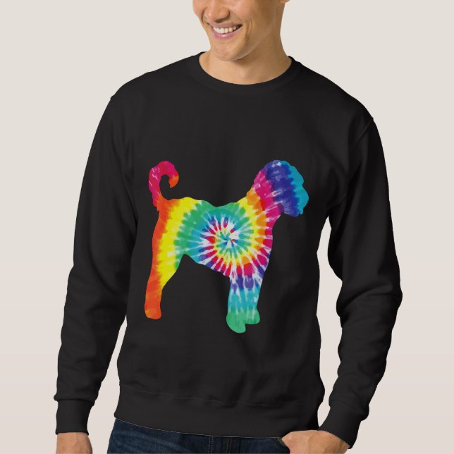 Sudadera Tie Dye Dog Hippie Goldendoodle Retro Puppy (Anverso)