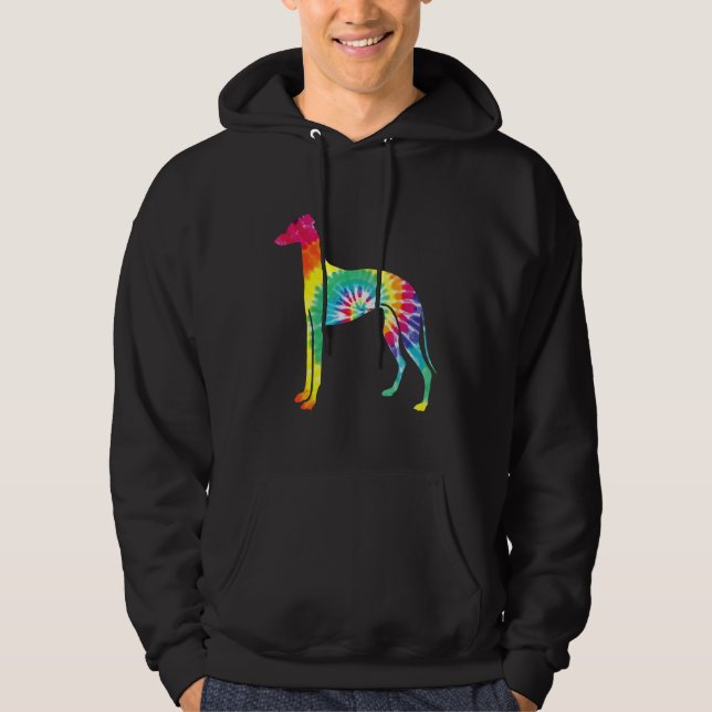 Sudadera Tie Dye Dog Hippie Greyhound Retro Puppy (Anverso)