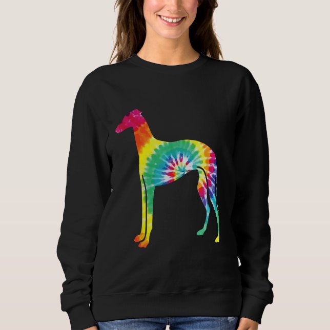 Sudadera Tie Dye Dog Hippie Greyhound Retro Puppy (Anverso)