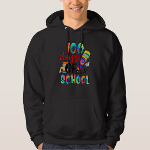Sudadera Tie Dye Feliz 100.º Día de Escuela Maestro Estudia