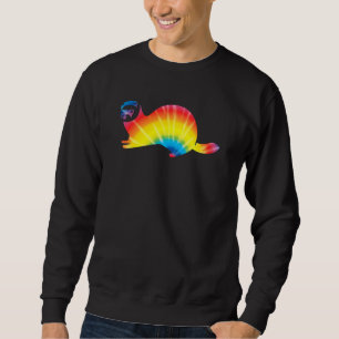 Sudadera Tie Dye Ferret Rainbow Print Weasel Mascota Hippie