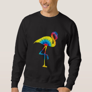Sudadera Tie Dye Flamingo Rainbow Print Bird Animal Hippie