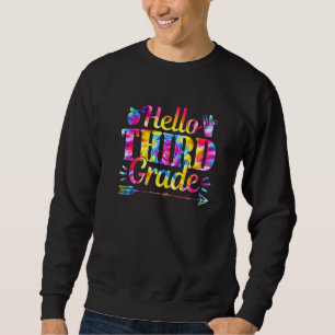 Sudadera Tie Dye Hello Maestra De Tercer Grado Primer Día D