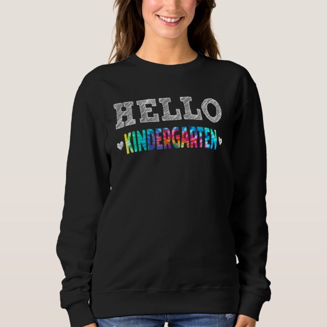 Sudadera Tie Dye Hello Profesor de guardería Happy F (Anverso)