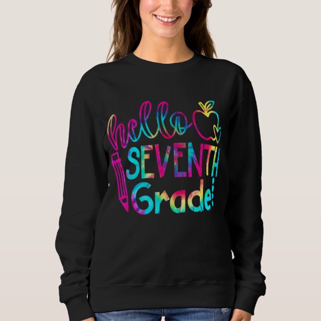 Sudadera Tie Dye Hello Séptimo Grado Equipo 7º Grado De Vue (Anverso)