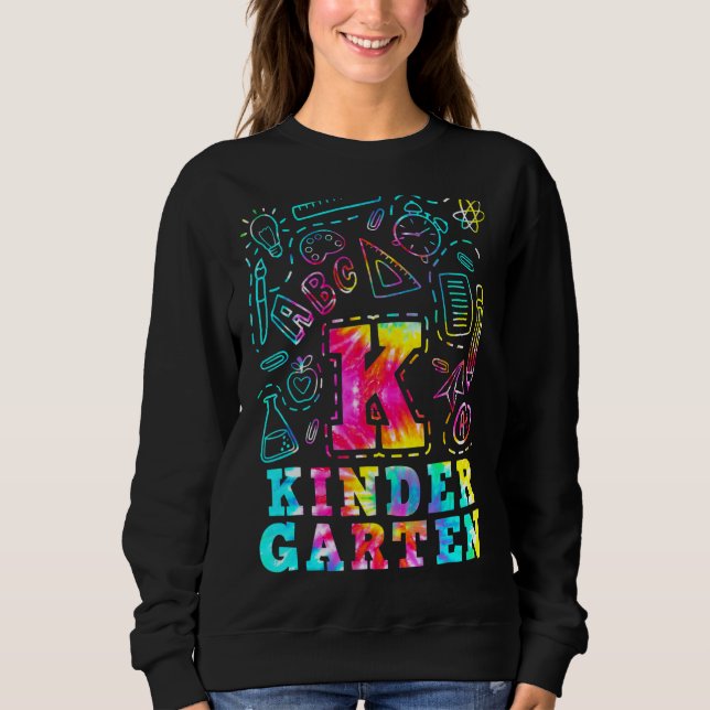 Sudadera Tie Dye Kindergarten Typography Team Kindergarten (Anverso)