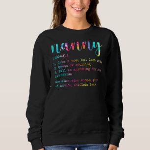 Sudadera Tie Dye Nanny Definición Mejor Nana Jamás Madres D