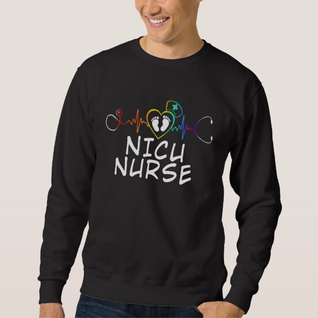 Sudadera Tie Dye NICU Nurse Life Heartbeat NICU Nurse Week  (Anverso)