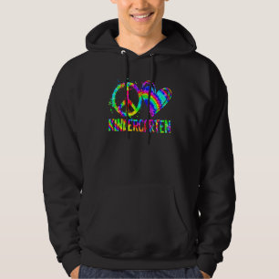 Sudadera Tie Dye Peace Love Kindergarten Profesora De Vuelt