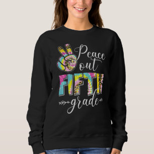 Sudadera Tie Dye Peace Out 5º Grado El Día De La Escuela Le