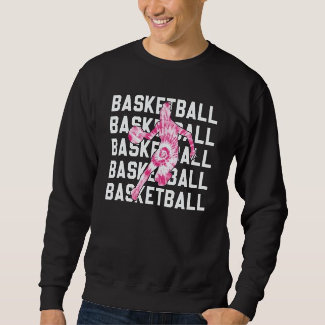 Sudadera Tie Dye Pink Basketball Girl u2013 Teen Girl Baske (Anverso)