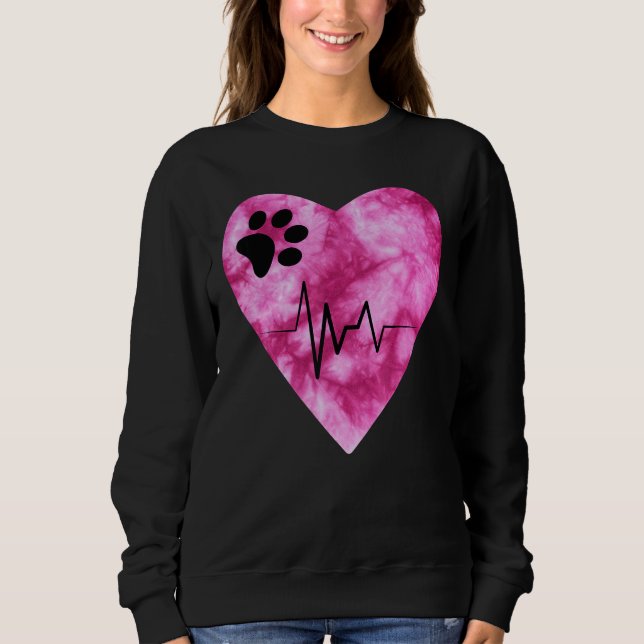 Sudadera Tie Dye Print  Pet Love Heartbeat Pulse (Anverso)