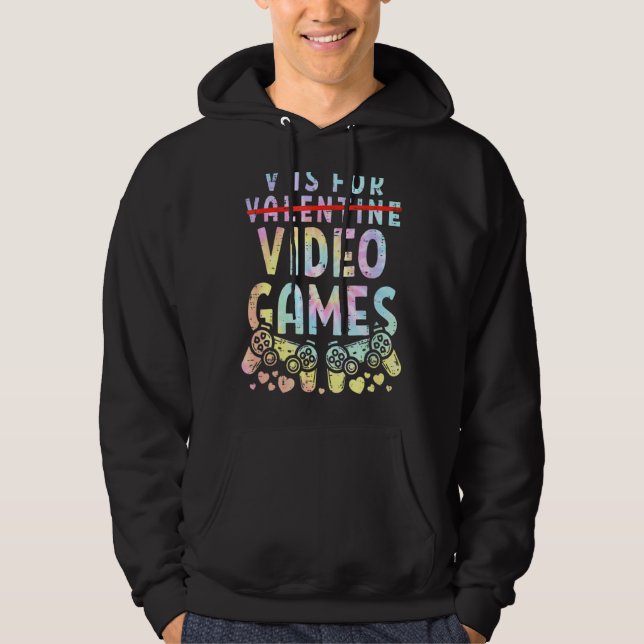 Sudadera Tie Dye V Es Para Videojuegos Divertido Día de San (Anverso)