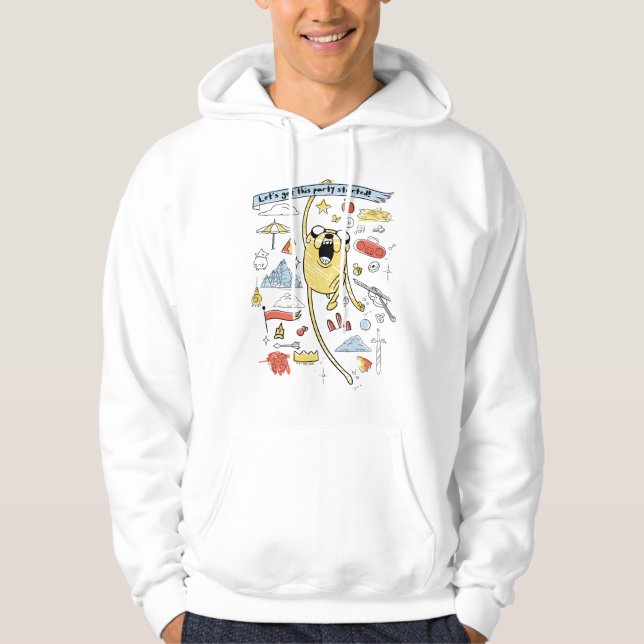 Sudadera Tiempo de aventura | Jake Sketch, "Fiesta" (Anverso)